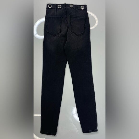 Garage Ultra High Rise Denim Jeans Women SIze 0 Or 24 Black - Picture 3 of 9
